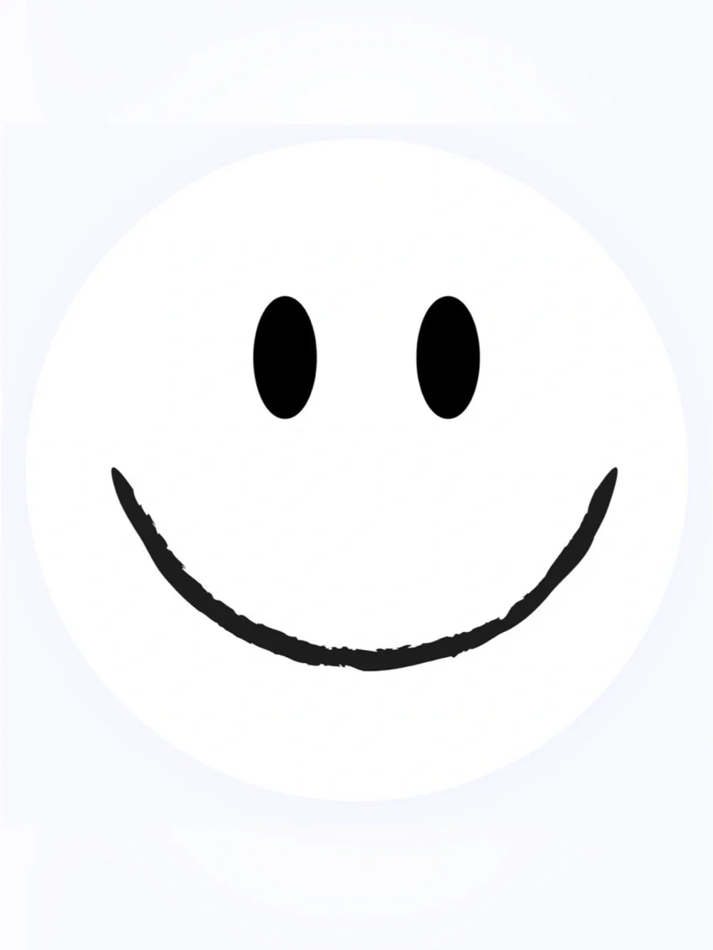 50 STICKERS - 2” ROUND - SMILE - WHITE